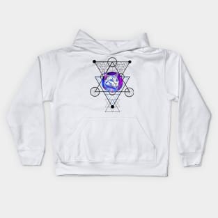 Sacred Geometry Galaxy Cat Kids Hoodie